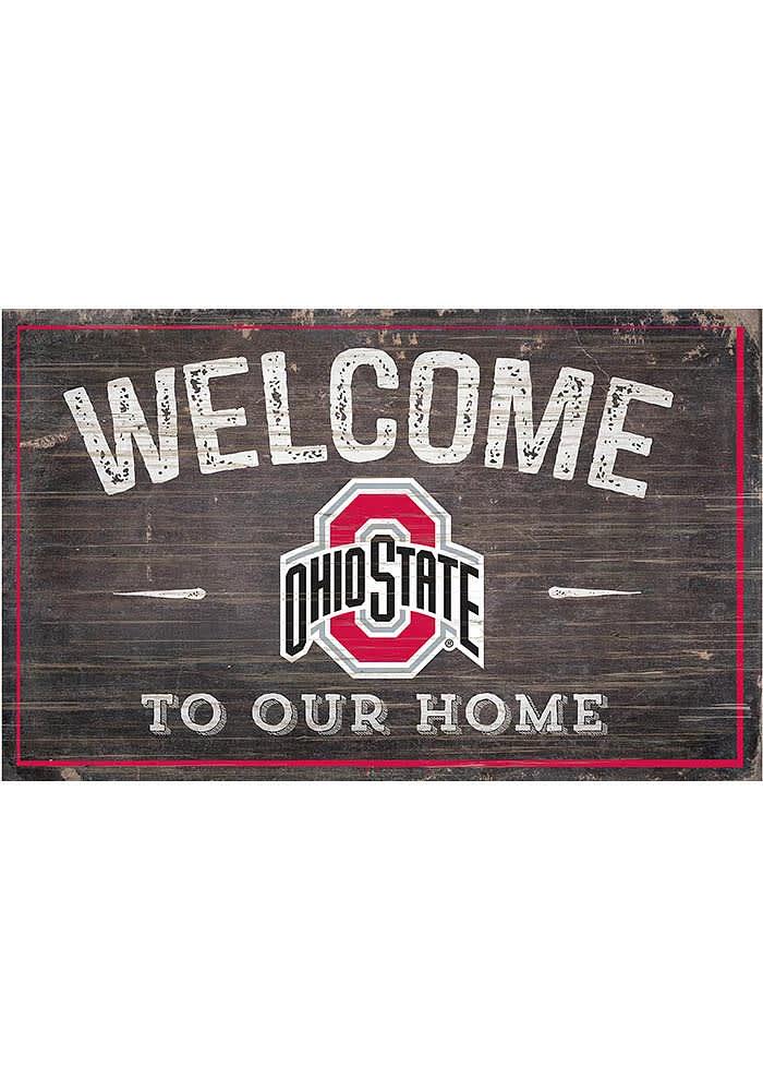 Ohio State Buckeyes Welcome to our Home Sign - Red