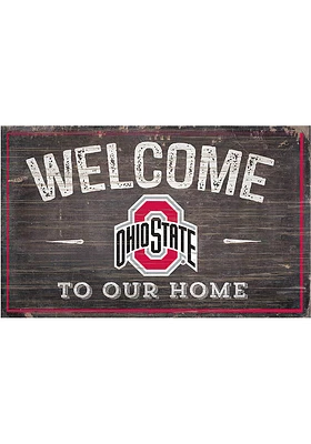 Ohio State Buckeyes Welcome to our Home Sign - Red