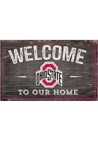 Ohio State Buckeyes Welcome to our Home Sign - Red