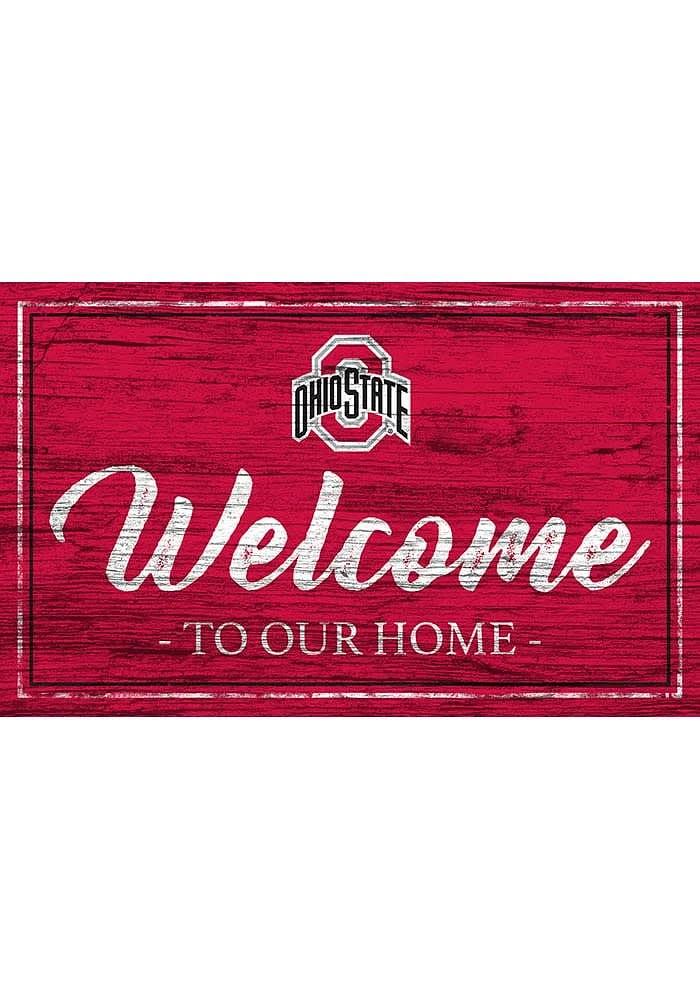 Ohio State Buckeyes Team Welcome 11x19 Sign - Red