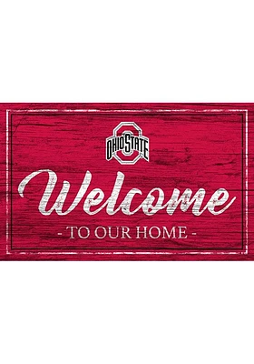 Ohio State Buckeyes Team Welcome 11x19 Sign - Red