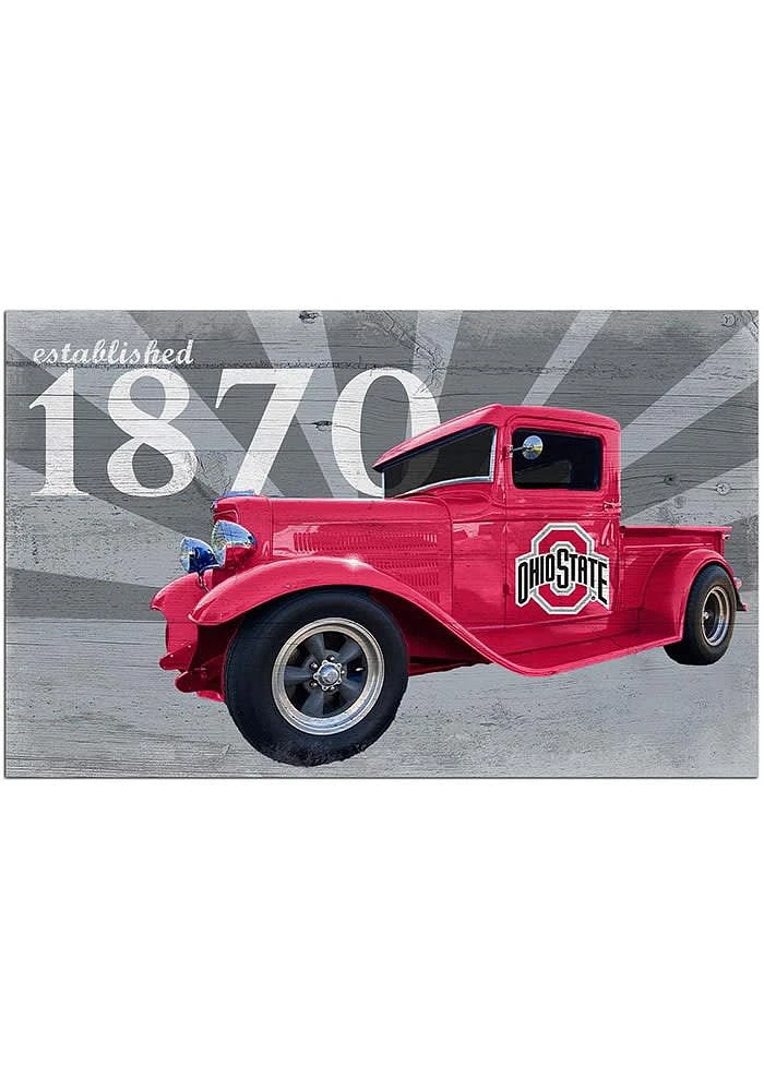 Ohio State Buckeyes Established Truck Sign - Red