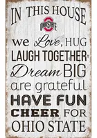 Ohio State Buckeyes In This House 11x19 Sign - Red