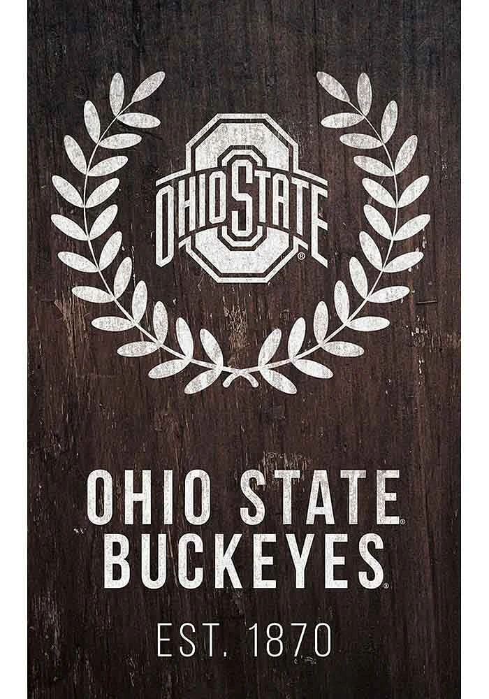 Ohio State Buckeyes Laurel Wreath Sign - Red