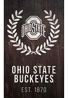 Ohio State Buckeyes Laurel Wreath Sign - Red