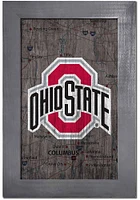 Ohio State Buckeyes City Map Sign - Red