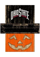 Ohio State Buckeyes Pumpkin Head Sign - Red