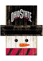 Ohio State Buckeyes Snowman Head Sign - Red