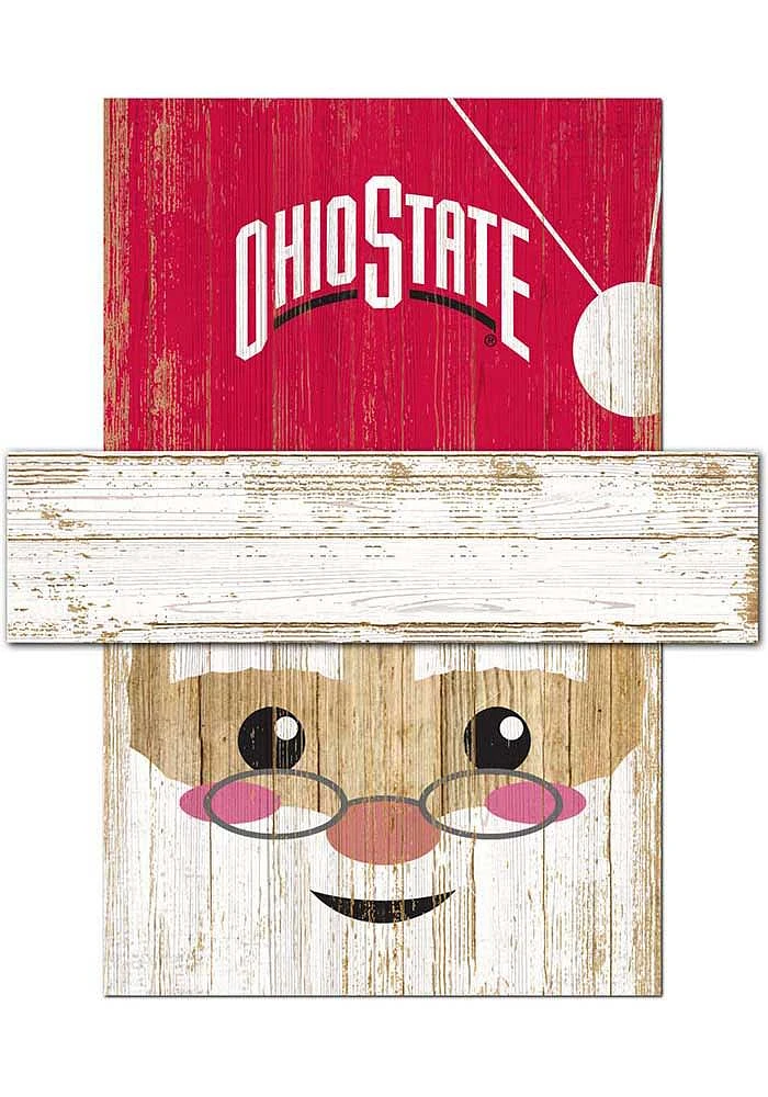 Ohio State Buckeyes Santa Head Sign - Red