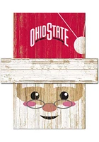 Ohio State Buckeyes Santa Head Sign - Red
