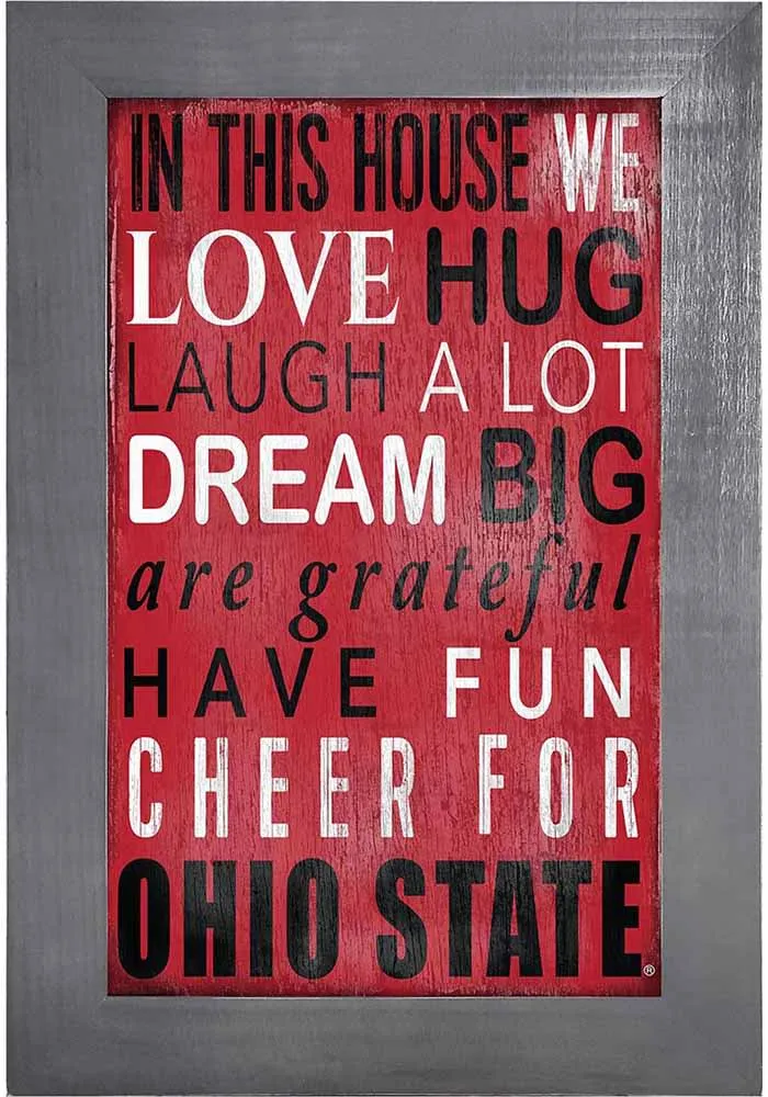 Ohio State Buckeyes In This House Picture Frame - Red