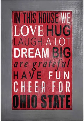 Ohio State Buckeyes In This House Picture Frame - Red