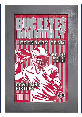 Ohio State Buckeyes 11x19 Framed Monthly Sign - Red