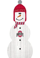 Ohio State Buckeyes Snowman Leaner Sign - Red