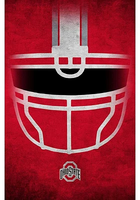 Ohio State Buckeyes Ghost Helmet 17x26 Sign - Red