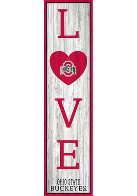 Ohio State Buckeyes 48 Inch Love Leaner Sign - Red