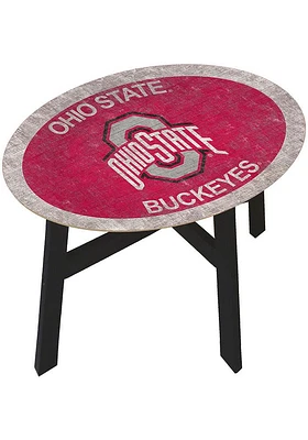 Ohio State Buckeyes Distressed Side Red End Table