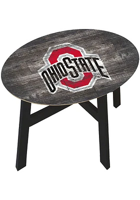 Ohio State Buckeyes Logo Heritage Side Red End Table
