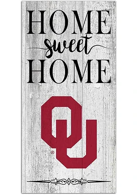 Oklahoma Sooners Home Sweet Home Whitewashed Sign - Red