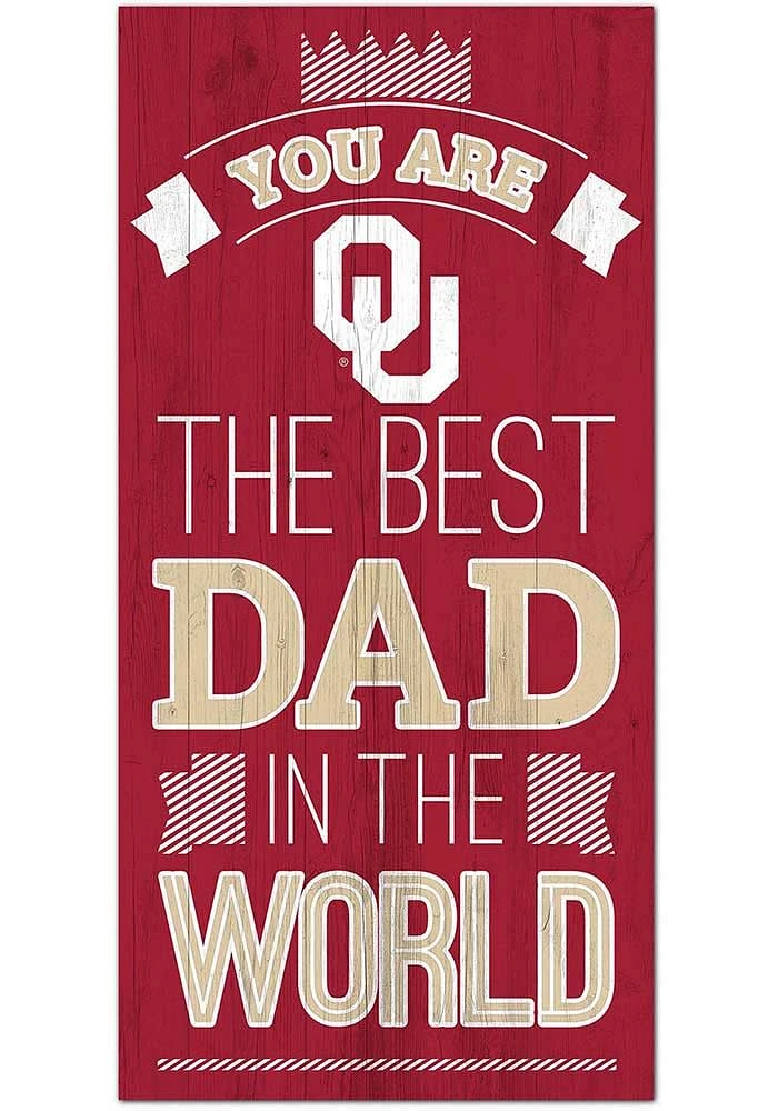 Oklahoma Sooners Best Dad in the World Sign - Red