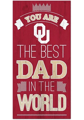 Oklahoma Sooners Best Dad in the World Sign - Red