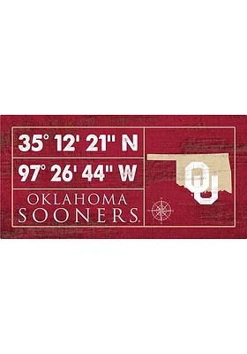 Oklahoma Sooners Horizontal Coordinate Sign - Red