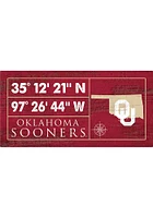 Oklahoma Sooners Horizontal Coordinate Sign - Red