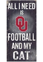 Oklahoma Sooners Football and My Cat Sign - Red
