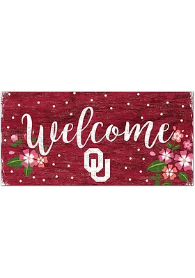 Oklahoma Sooners Welcome Floral Sign - Red