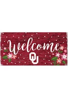Oklahoma Sooners Welcome Floral Sign - Red
