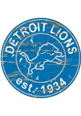 Detroit Lions Established Date Circle 24 Inch Sign - Blue