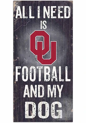 Oklahoma Sooners Football and My Dog Sign - Red