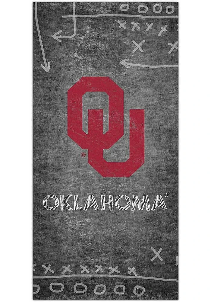 Oklahoma Sooners Chalk Playbook Sign - Red