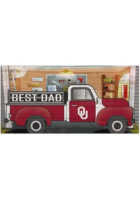 Oklahoma Sooners Best Dad Truck Sign - Red