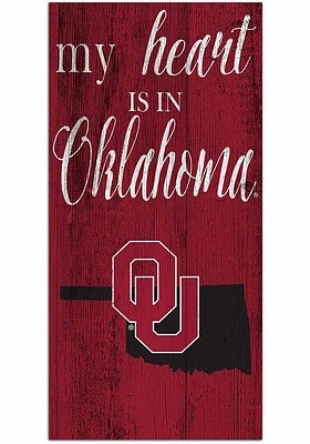 Oklahoma Sooners My Heart State Sign - Red