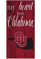 Oklahoma Sooners My Heart State Sign - Red