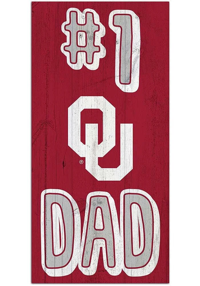 Oklahoma Sooners Number One Dad Sign - Red