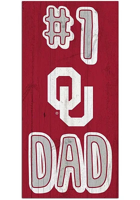 Oklahoma Sooners Number One Dad Sign - Red