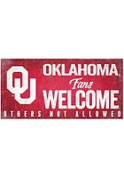 Oklahoma Sooners Fans Welcome 6x12 Sign - Red