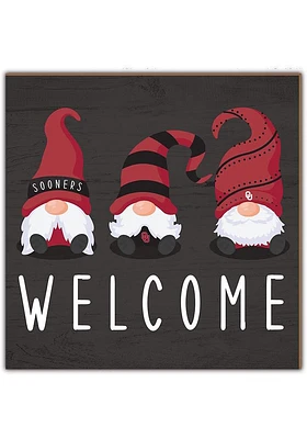 Oklahoma Sooners Welcome Gnomes Sign - Red
