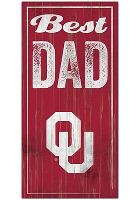 Oklahoma Sooners Best Dad Sign - Red