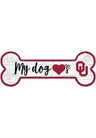 Oklahoma Sooners Dog Bone 6x12 Sign - Red