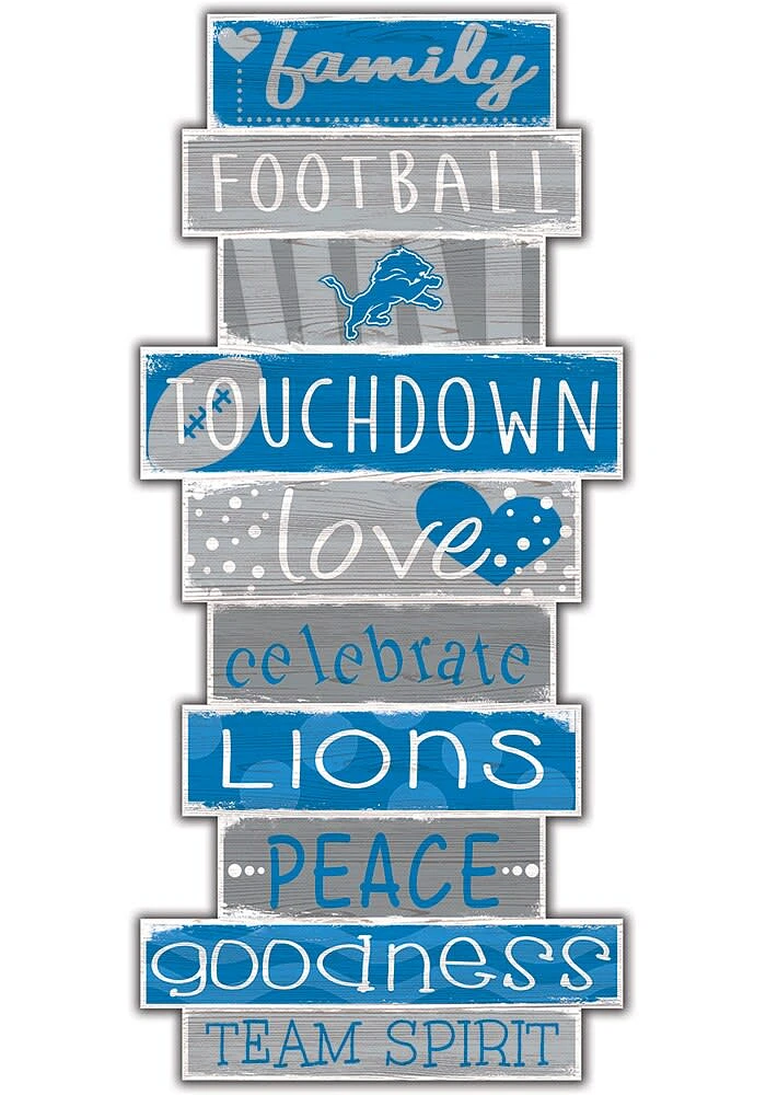 Detroit Lions Celebrations Stack 24 Inch Sign - Blue