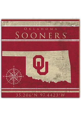 Oklahoma Sooners Coordinates Sign - Red