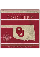 Oklahoma Sooners Coordinates Sign - Red