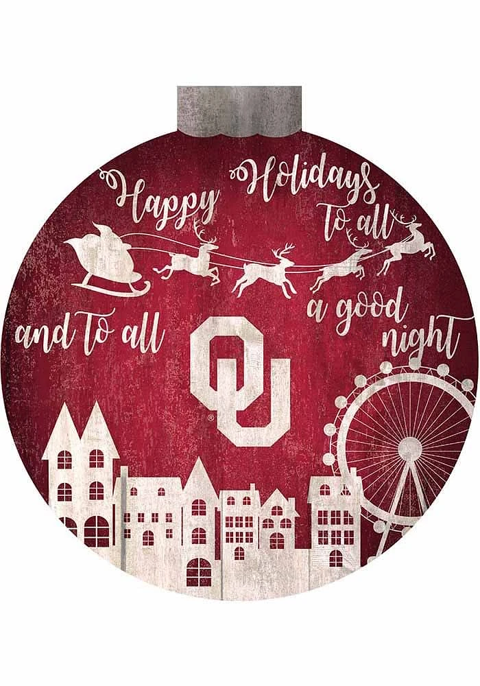 Oklahoma Sooners Christmas Village Sign - Red