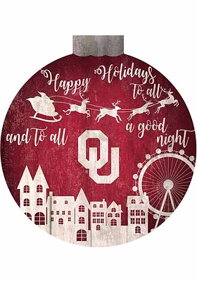 Oklahoma Sooners Christmas Village Sign - Red