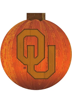 Oklahoma Sooners Halloween Pumpkin Sign - Red