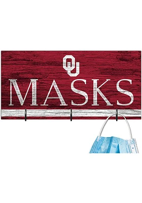 Oklahoma Sooners Team Color Mask Holder Sign - Red