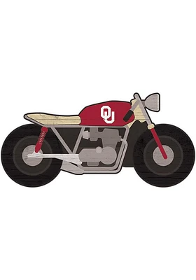 Oklahoma Sooners Motorcycle Cutout Sign - Red